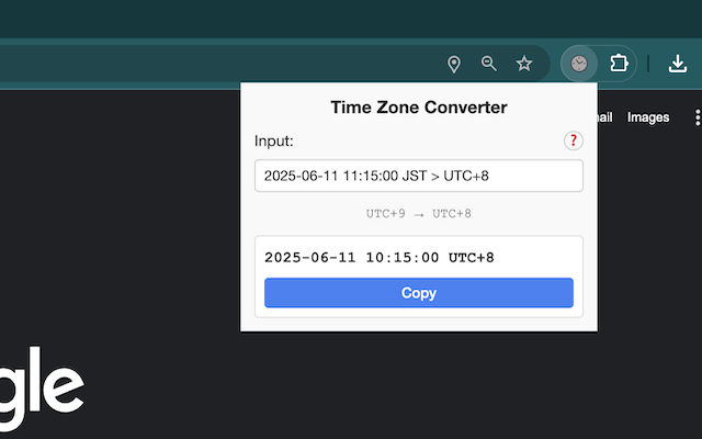 Time Zone Converter Extension
